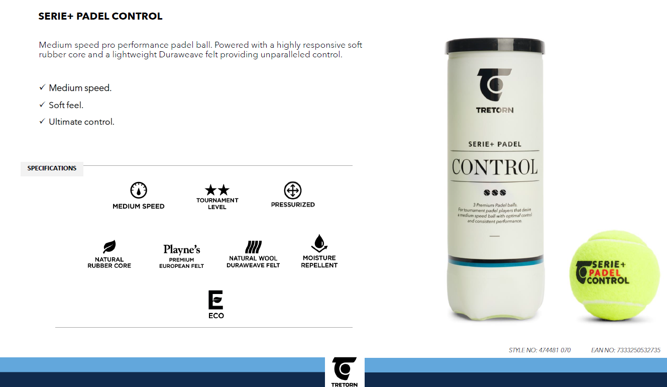 Tretorn Serie + Padel Control Padelballen (omdoos 24 cans a 3 ballen)